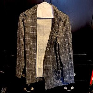Banana Republic Black and White Plaid Blazer